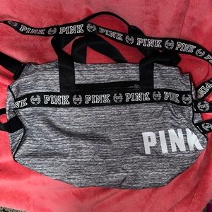 PINK small duffle bag with carrying strap